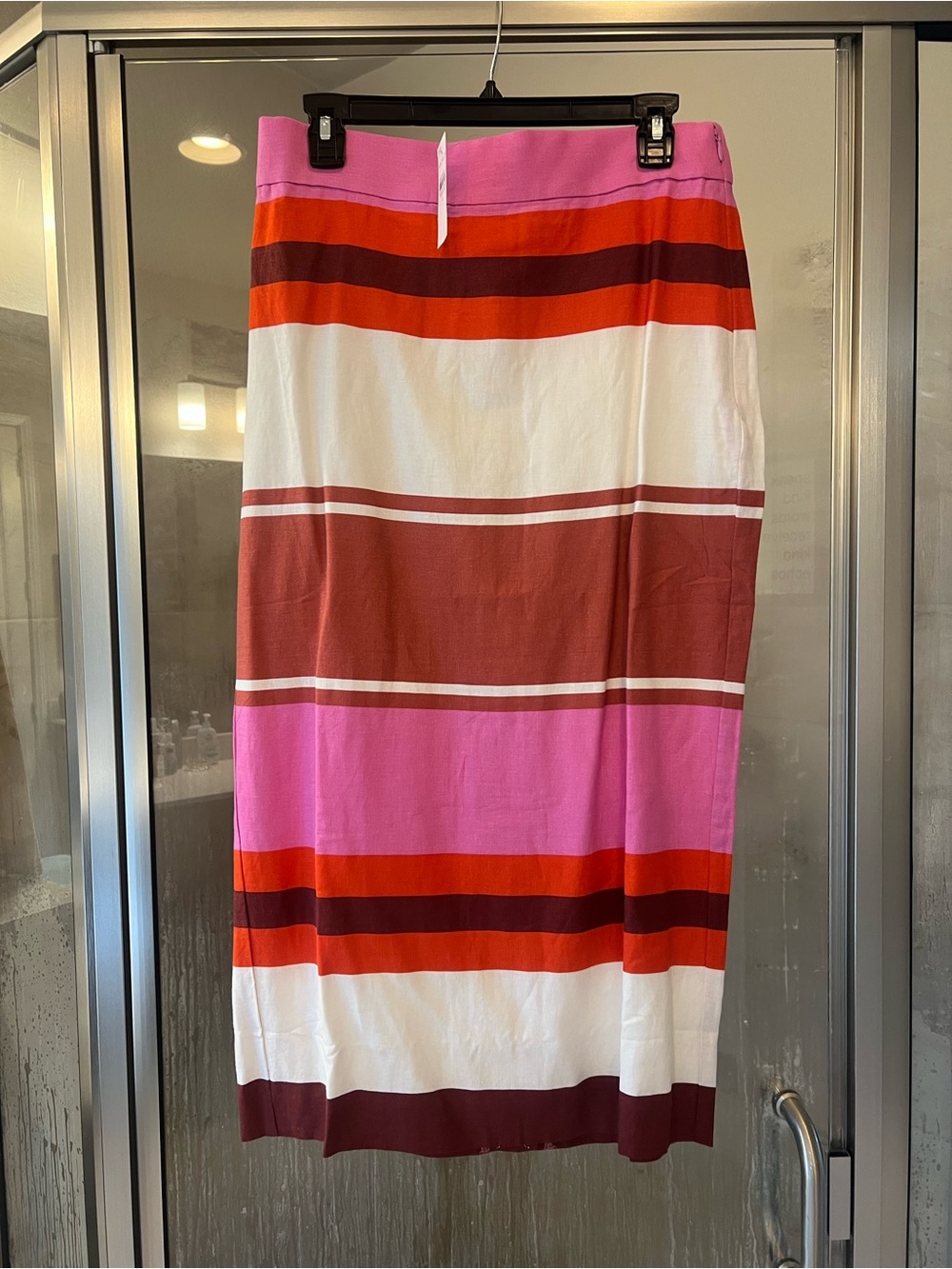 Ann Taylor Striped Maxi Skirt in Pink, Red, White